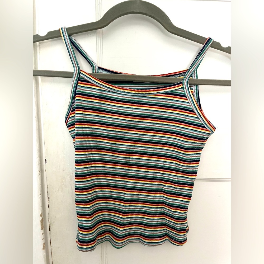 Striped knit crop top